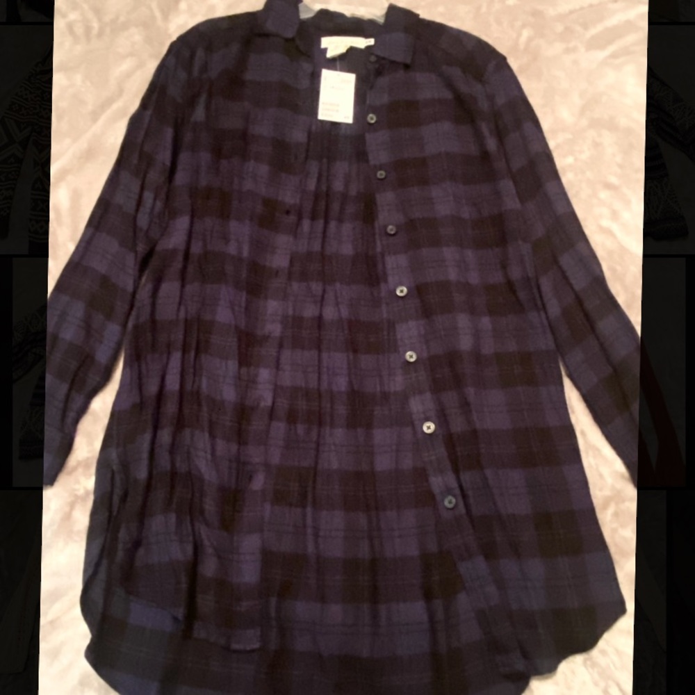 midnight blue and plaid, cardigan H&M brand new